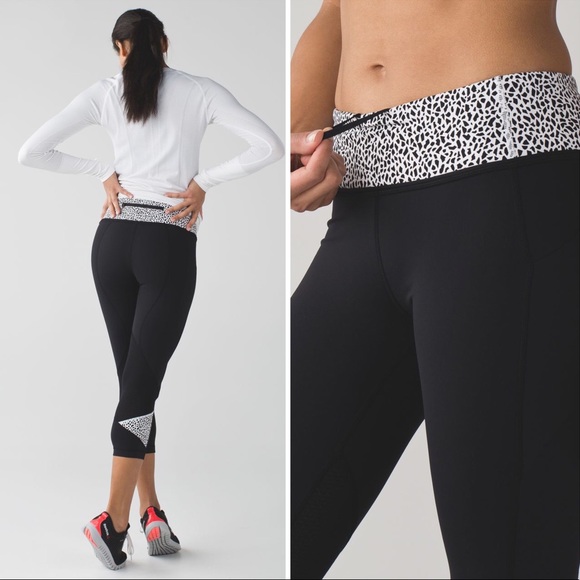 lululemon athletica Pants - Lululemon | Pace Rival Crop Mosaic Black